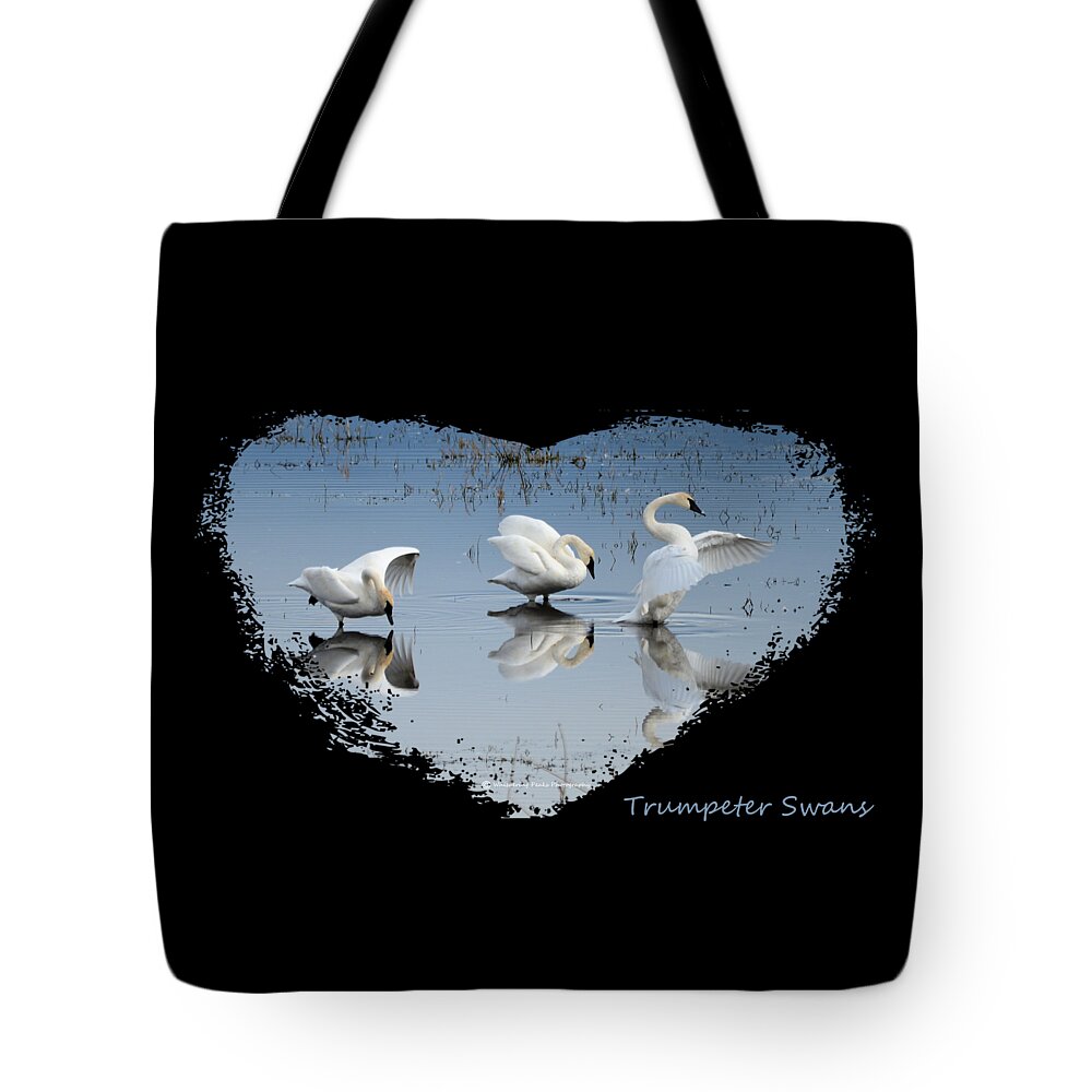 Waterfowl Tote Bag featuring the photograph Dance of the Trumpeters 4 by Whispering Peaks Photography