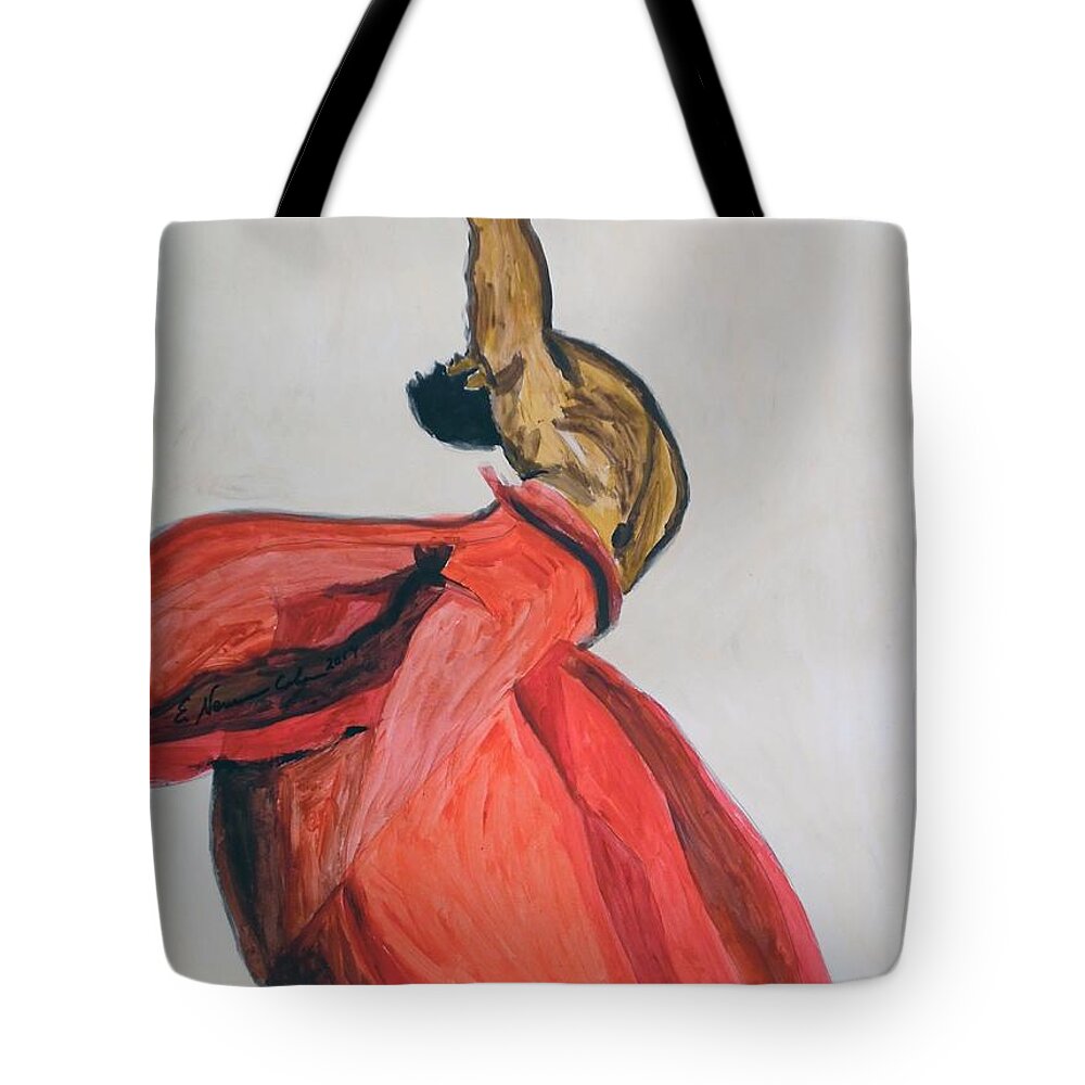 Dance To The Sky Tote Bag featuring the painting Dance to the Sky by Esther Newman-Cohen