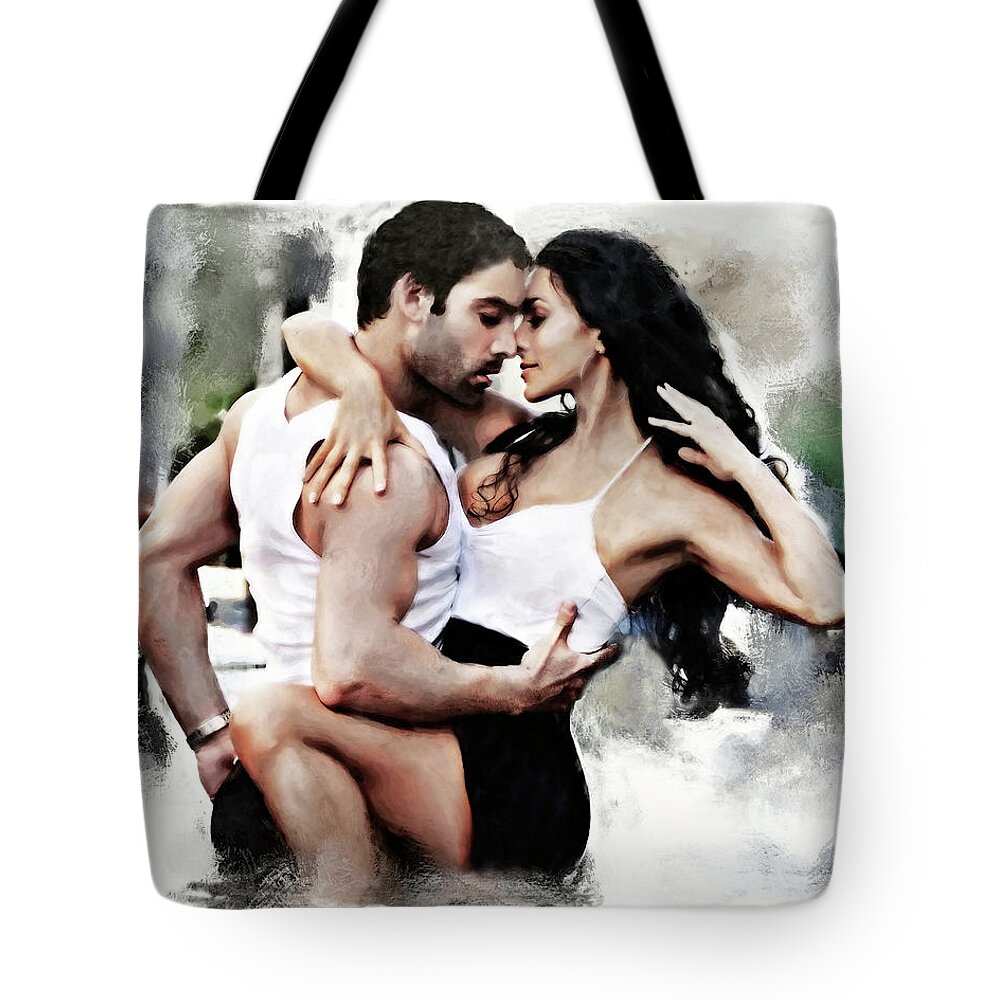 Dancing Tote Bag featuring the digital art Dance with Passion by Pennie McCracken