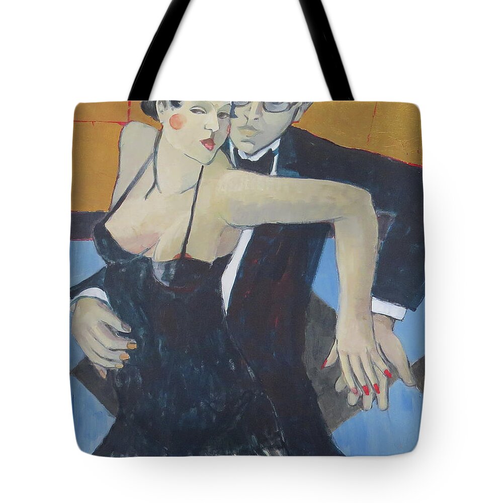Dance Tote Bag featuring the painting Dancers by Thomas Tribby