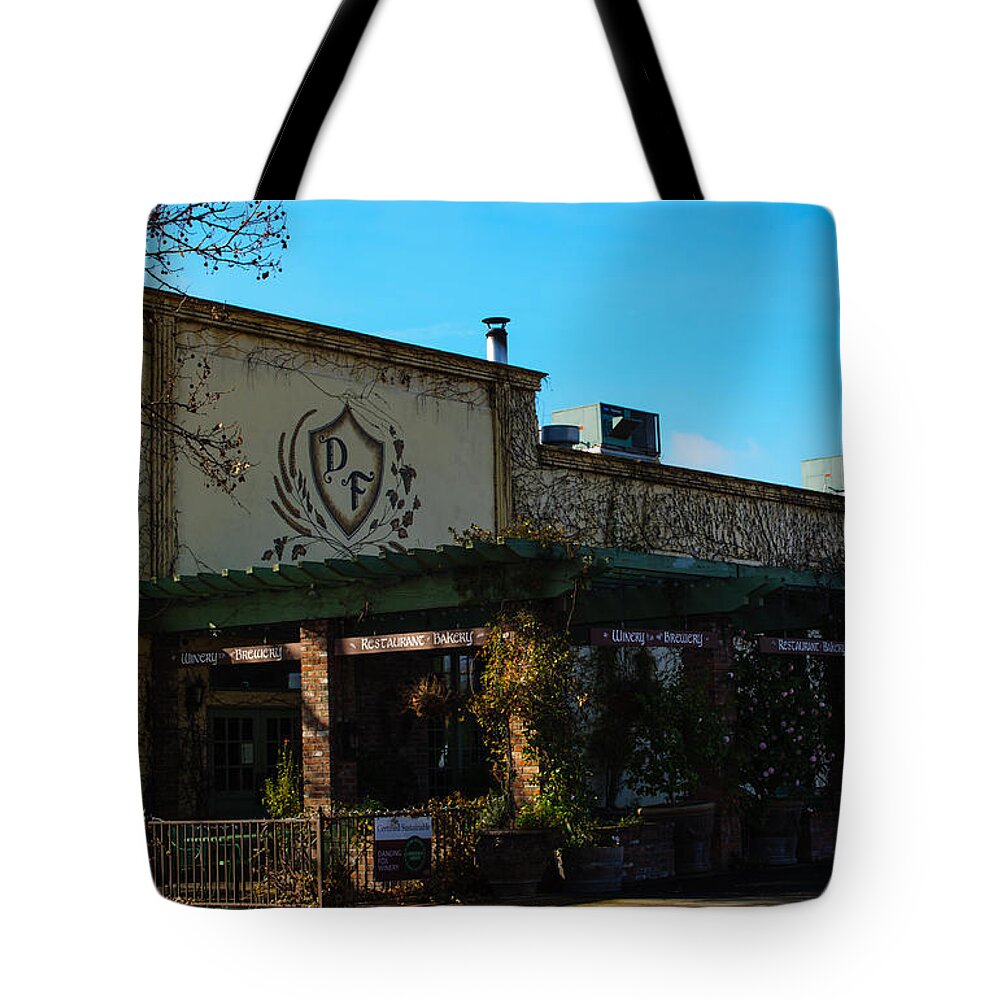 Landscape Tote Bag featuring the photograph Dancing Fox Winery by Tikvah's Hope