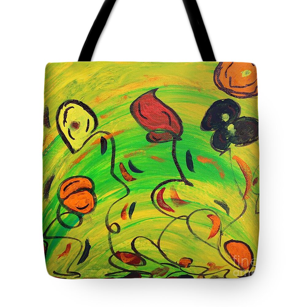 Fun In The Sun Tote Bag featuring the painting Dancing in the sun by Sarahleah Hankes