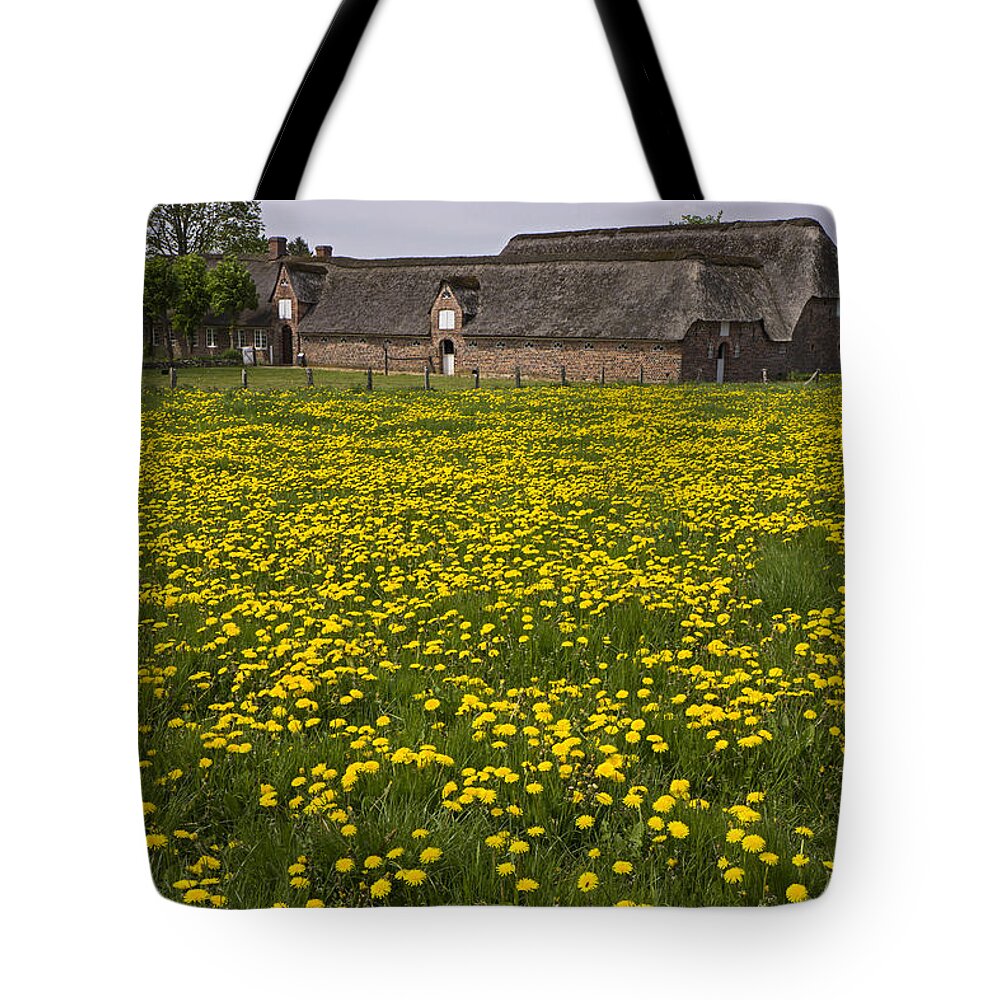 Dandelion Tote Bag featuring the photograph Dandelion Field by Inge Riis McDonald
