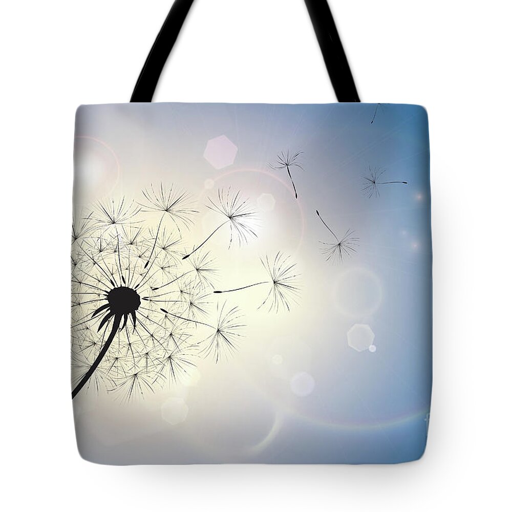 Dandelion Tote Bag featuring the photograph Dandelion in a summer breeze by Jane Rix