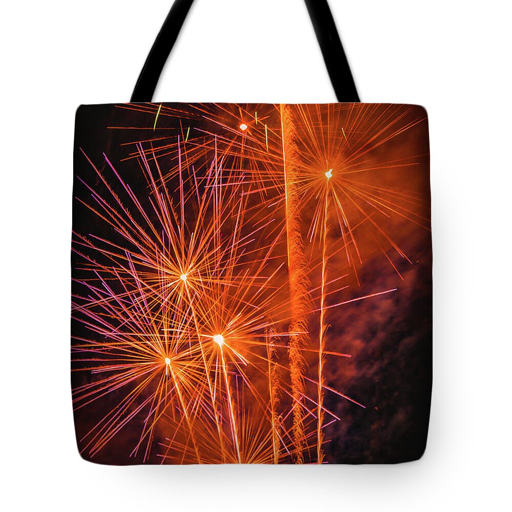 Fireworks Tote Bag featuring the photograph Dandilion Wannabes by Jeff Kurtz