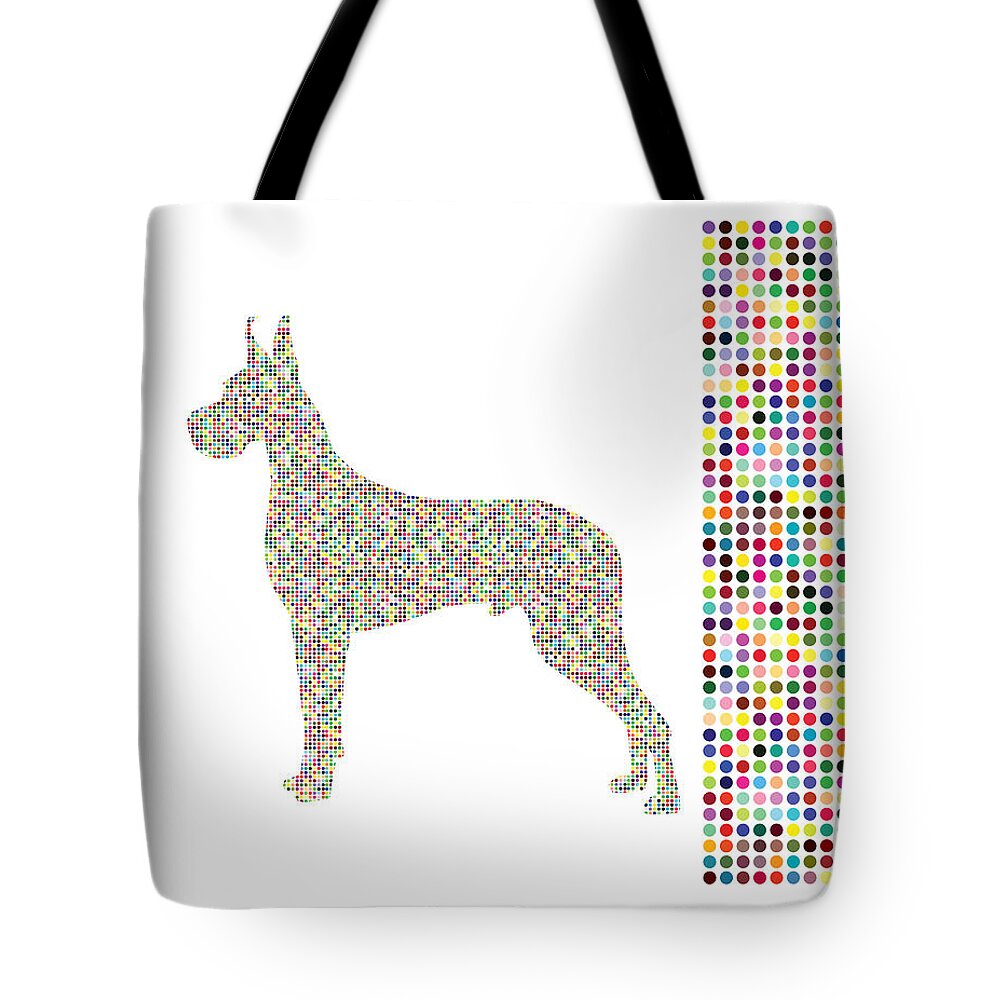 Dots Tote Bag featuring the digital art Dane Dots by Brian Kirchner