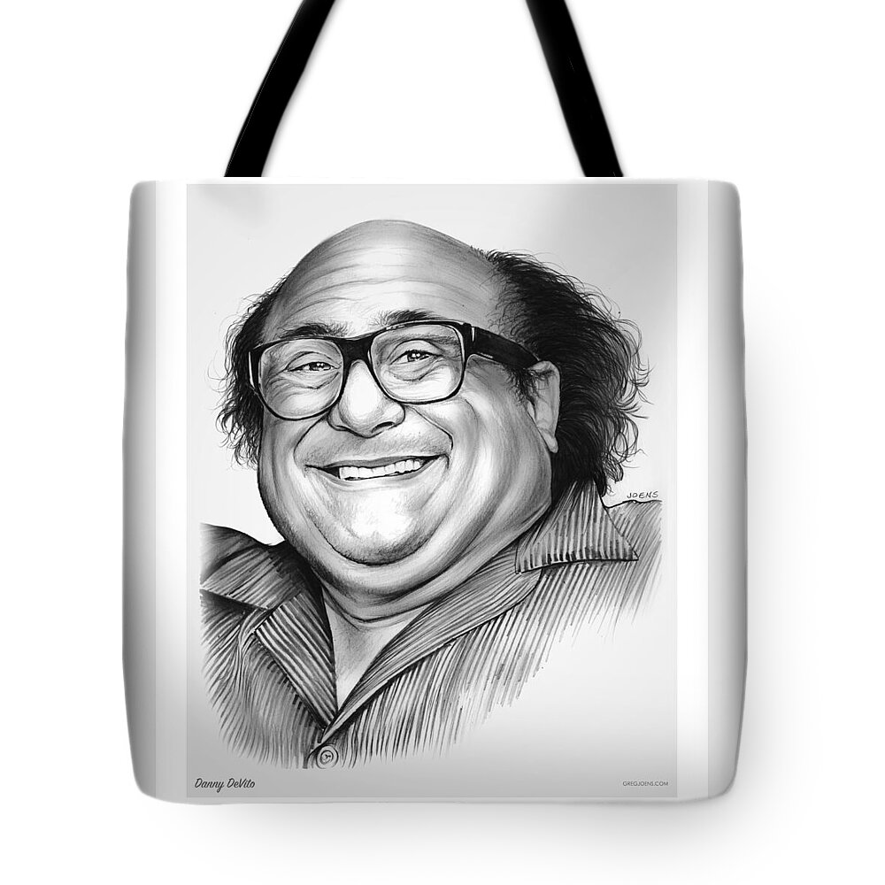 Dannydevito Tote Bag featuring the drawing Danny DeVito by Greg Joens