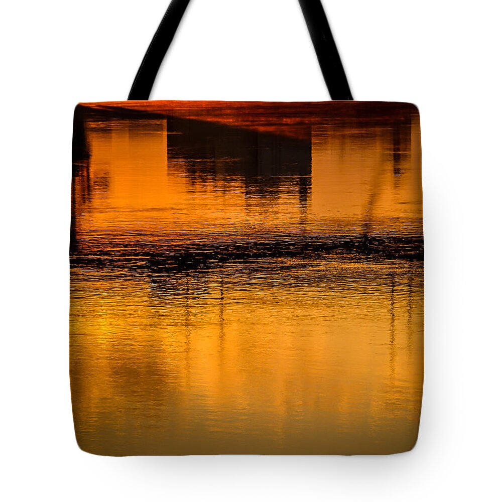 Danube Tote Bag featuring the photograph Danube Glimmer by Pamela Newcomb