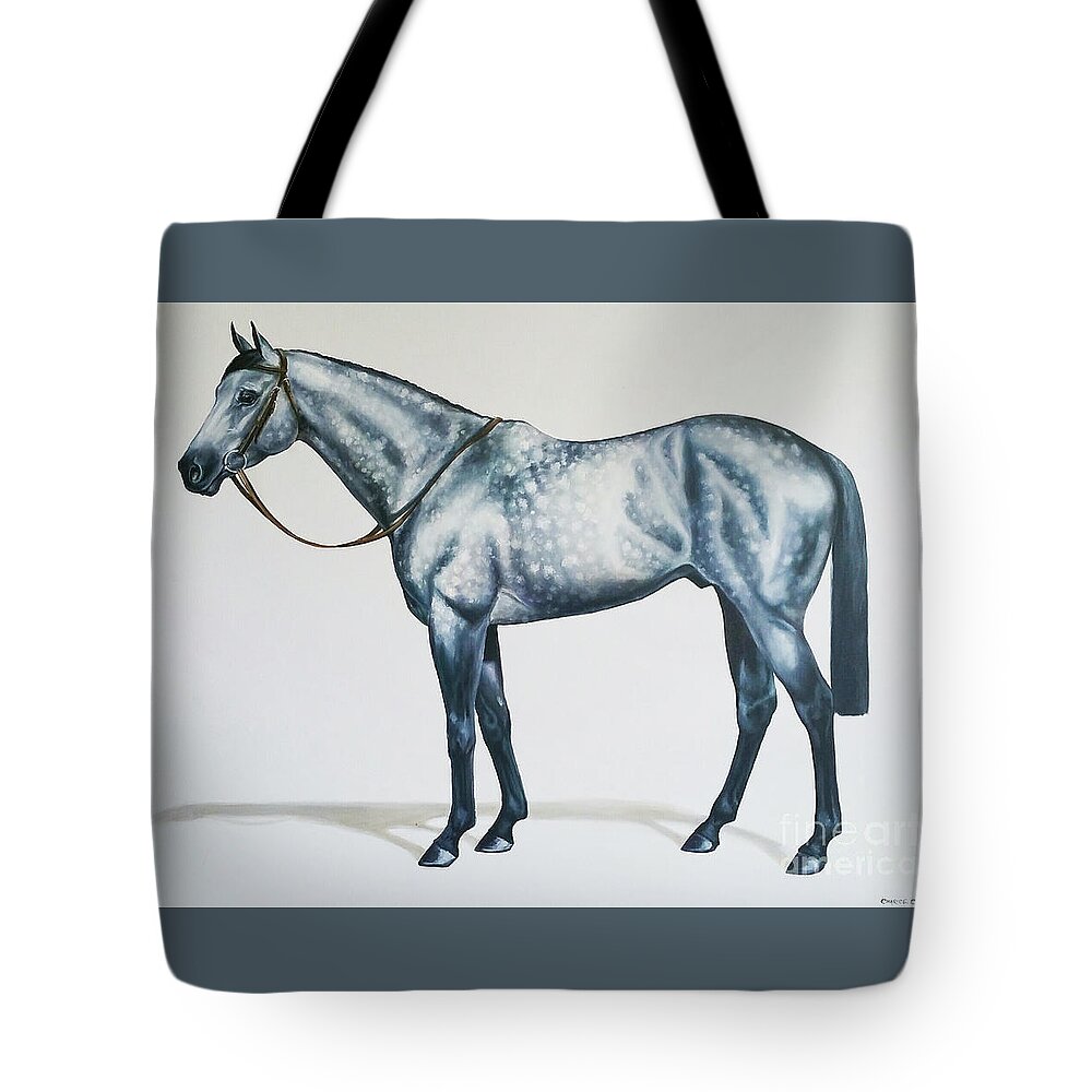 Horse Tote Bag featuring the painting Dapple Gray by Charice Cooper