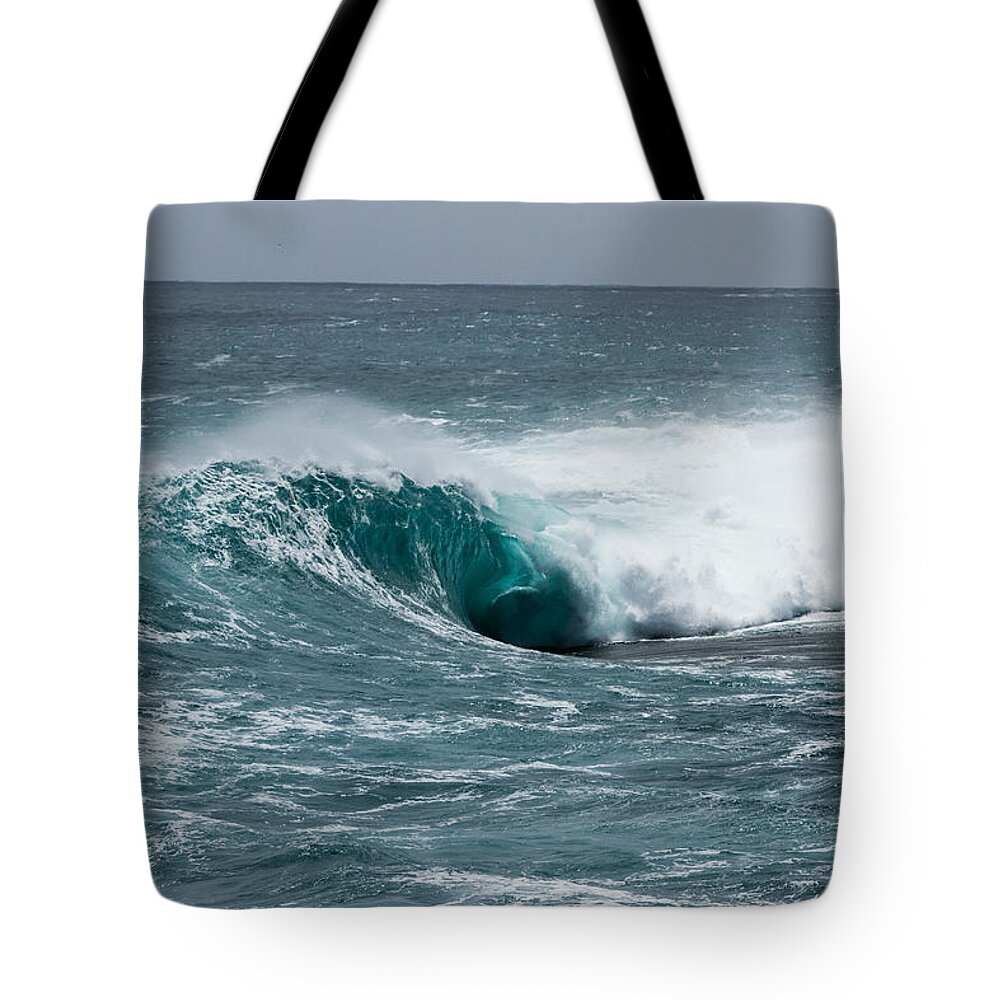 Wave Tote Bag featuring the photograph Dark and Stormy by Mik Rowlands