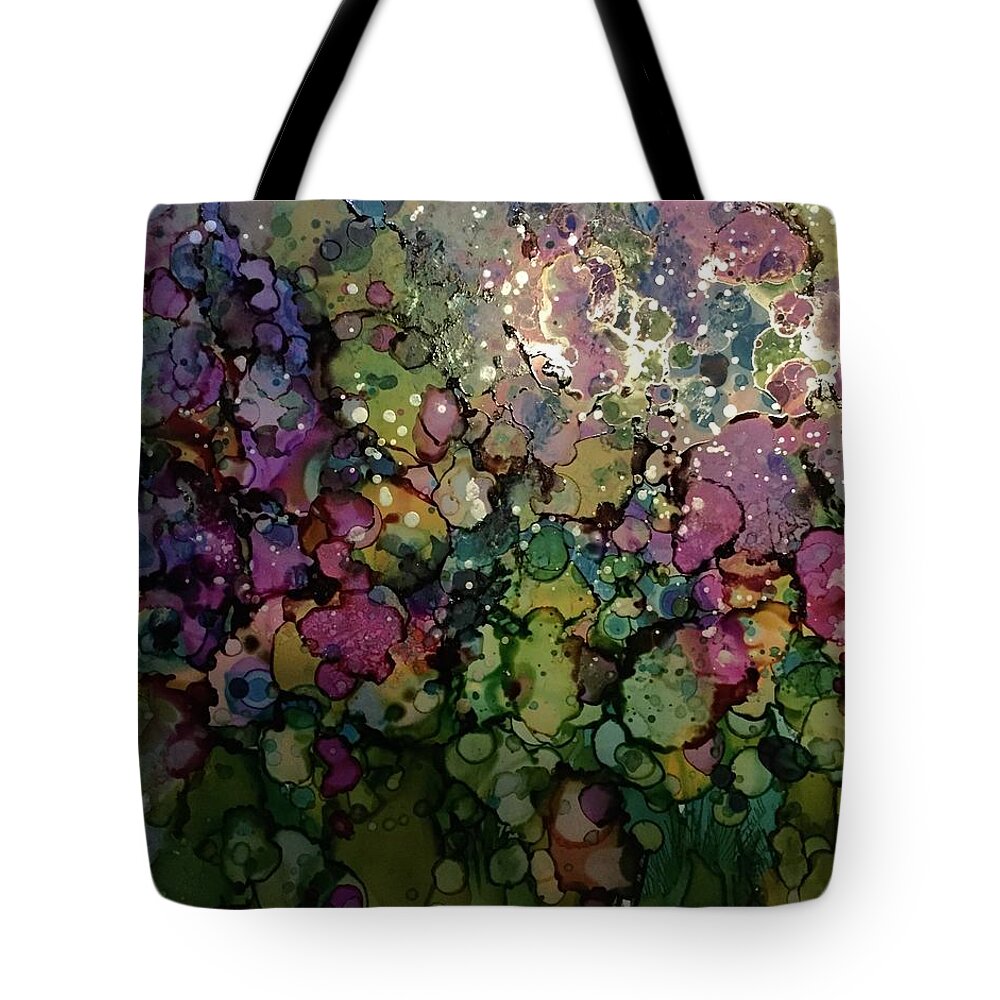 Abstract Painting Tote Bag featuring the painting Dark Beauty by Nancy Koehler