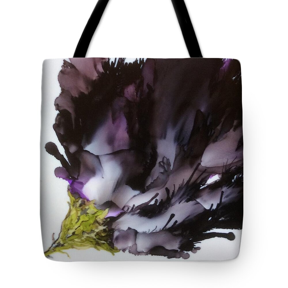 Flower Tote Bag featuring the painting Dark Beauty by Pat Purdy
