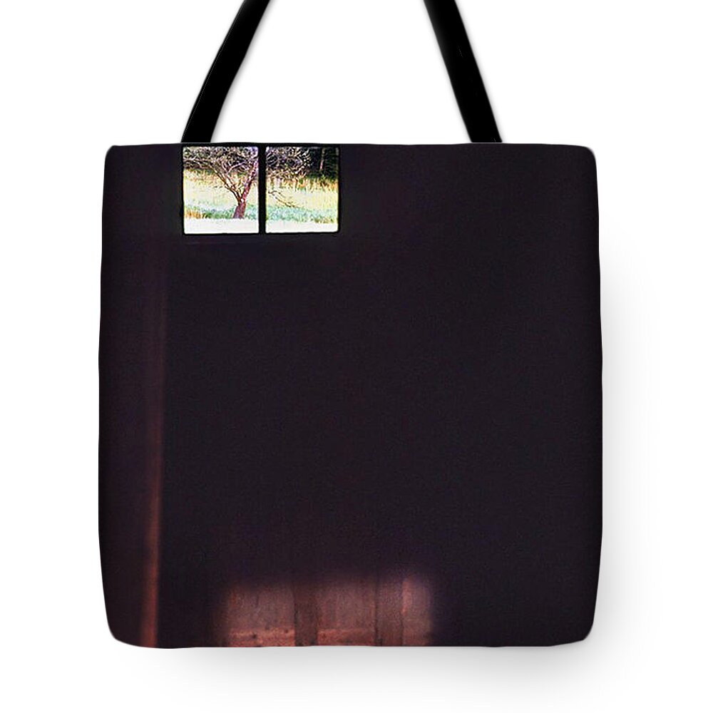 Cabin Tote Bag featuring the photograph Dark Cabin Window by Ted Keller