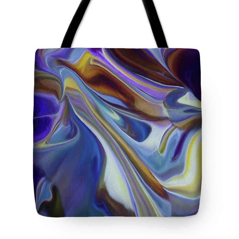 Abstract Tote Bag featuring the painting Dark into Night by Patti Schulze