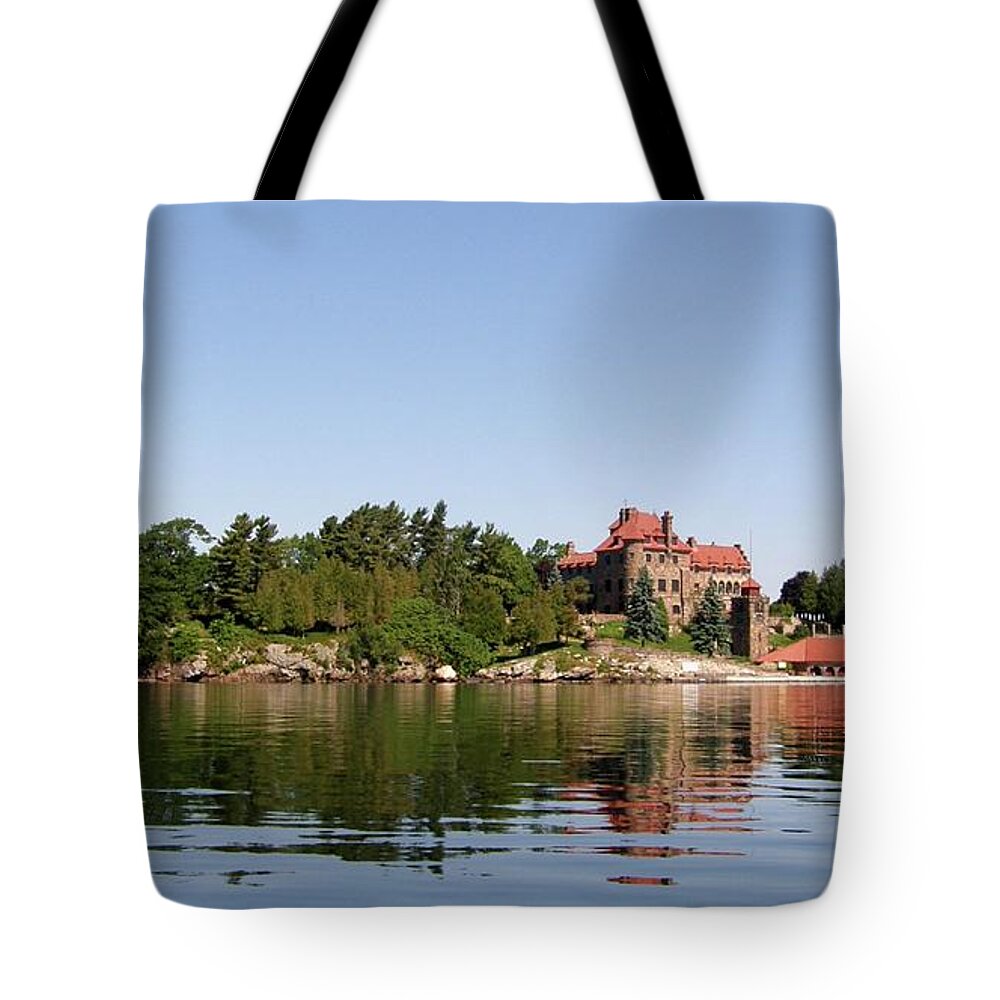 Singer Castle Tote Bag featuring the photograph Dark Island by Dennis McCarthy