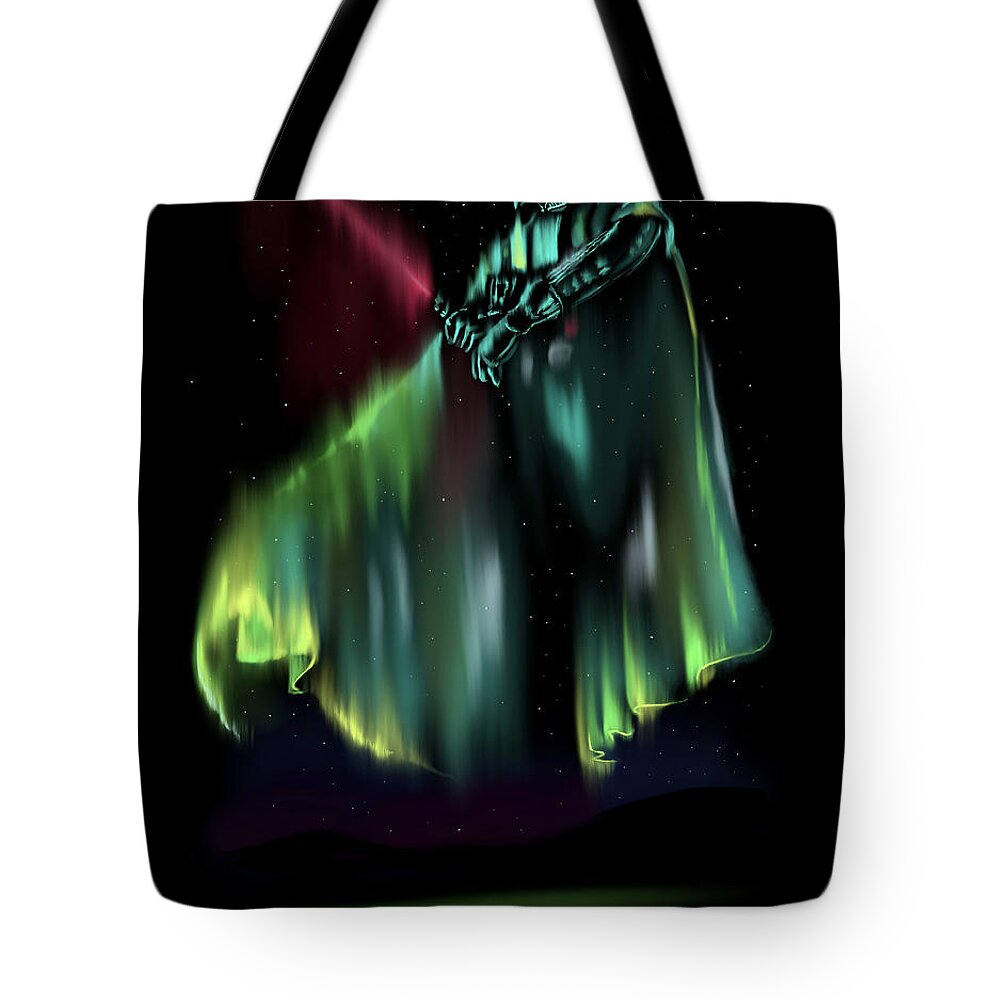 Aurora Tote Bag featuring the digital art Dark Light by Norman Klein