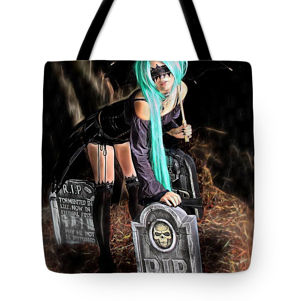 Fantasy Tote Bag featuring the painting Dark Rain by Jon Volden