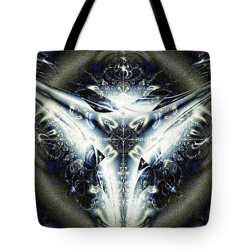 Abstract Tote Bag featuring the digital art Dark Recesses by Jim Pavelle