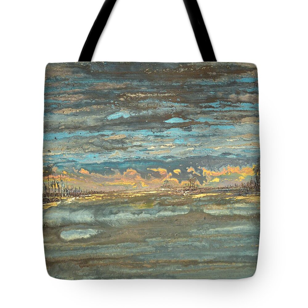  Tote Bag featuring the painting Dark Serene by MiMi Stirn