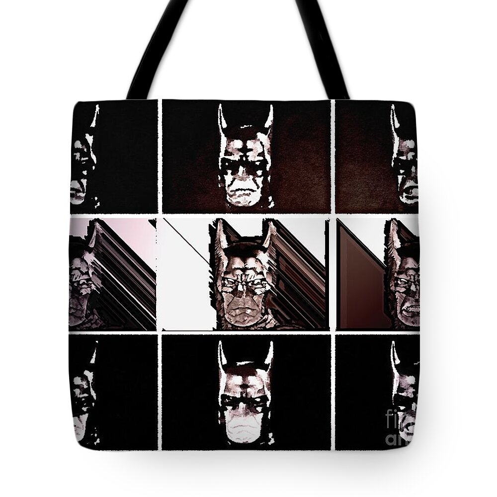 The Dark Knight Tote Bag featuring the painting DarkBat by HELGE Art Gallery