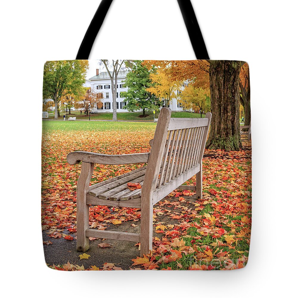 Dartmouth Tote Bag featuring the photograph Dartmouth Hanover Green in Autumn by Edward Fielding
