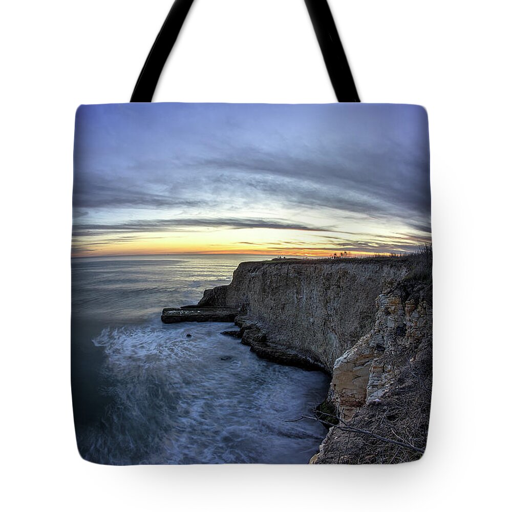 Sunset Tote Bag featuring the photograph Davenport Bluffs at Sunset by Morgan Wright
