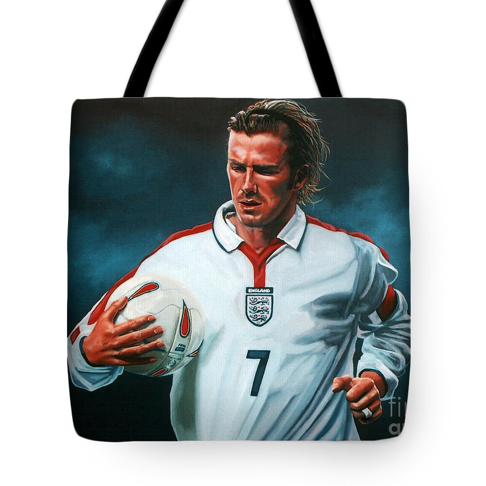 David Beckham Tote Bag featuring the painting David Beckham by Paul Meijering