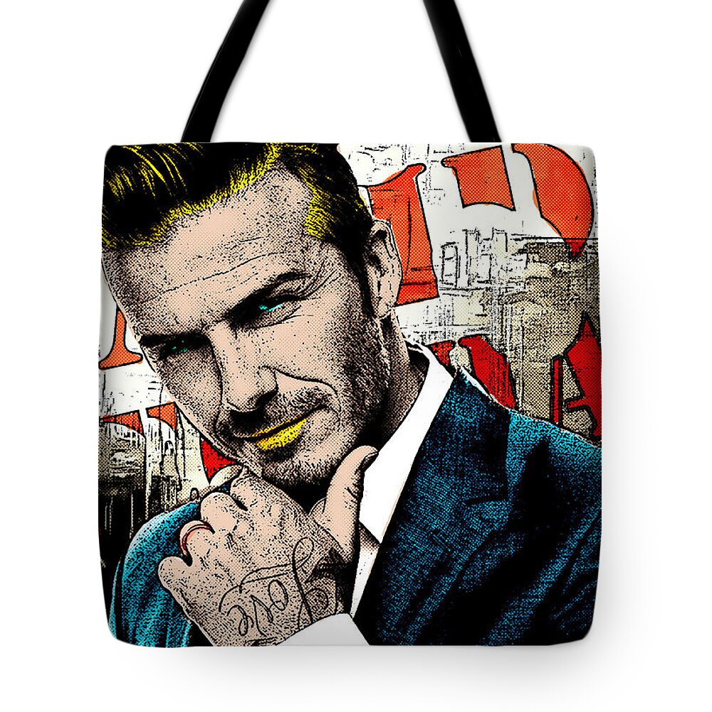 David Beckham Pop Art Tote Bag by Atsurge JK Wang - Fine Art America