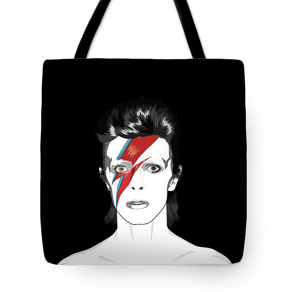 David Bowie Tote Bag featuring the digital art David Bowie Tribute by BONB Creative