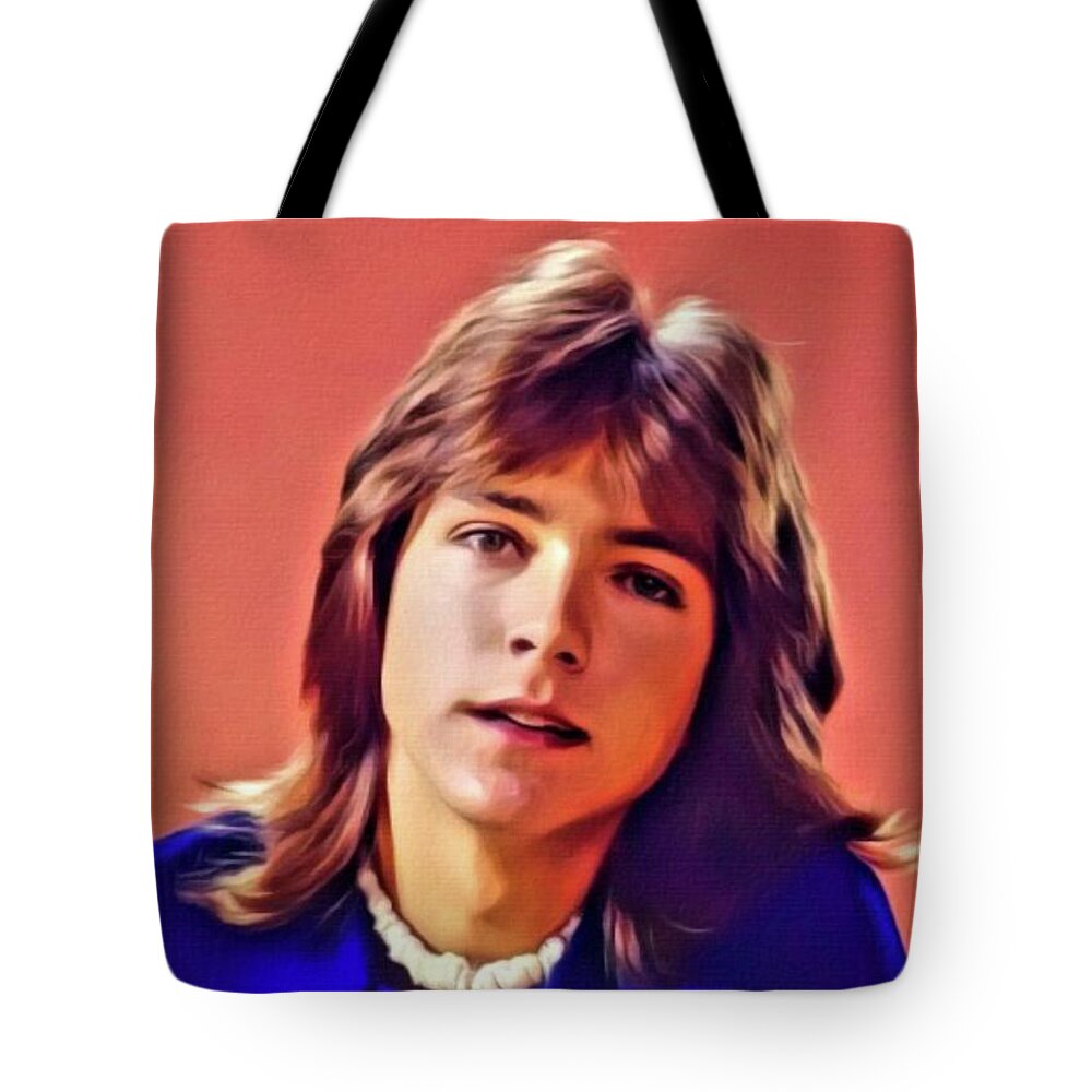 Hollywood Tote Bag featuring the digital art David Cassidy, Hollywood Legend. Digital Art by MB by Esoterica Art Agency
