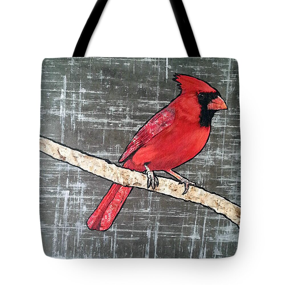 Cardinal Tote Bag featuring the painting David by Jacqueline Bevan