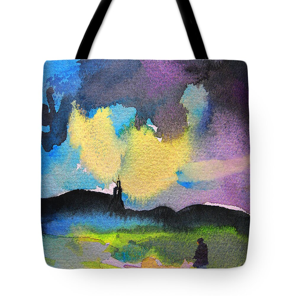 Watercolour Painting Tote Bag featuring the painting Dawn 05 by Miki De Goodaboom