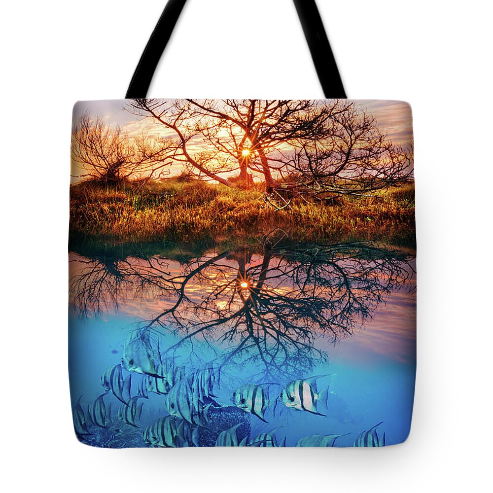 Clouds Tote Bag featuring the photograph Dawn Over the Reef by Debra and Dave Vanderlaan