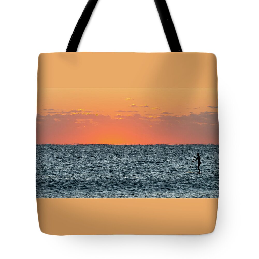 Florida Tote Bag featuring the photograph Dawn Paddleboarder Delray Beach Florida by Lawrence S Richardson Jr