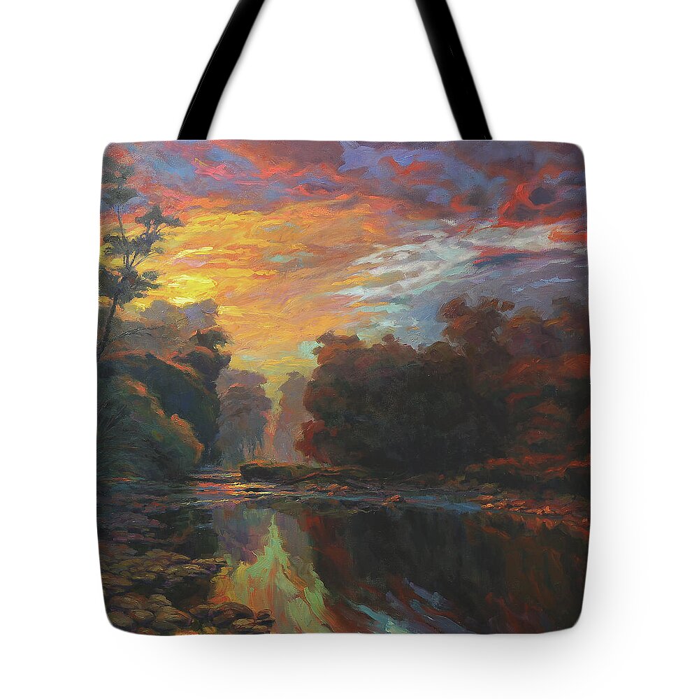 Country Tote Bag featuring the painting Dawn by Steve Henderson