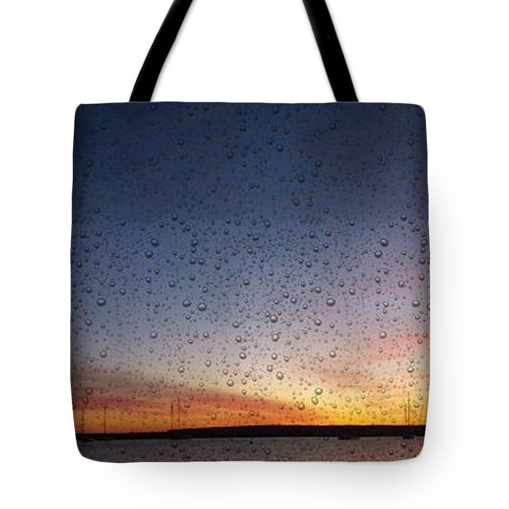 Vineyard Haven Tote Bag featuring the photograph Dawn Strikes Vineyard Haven Harbor 3-1-16-4 by Jeffrey Canha