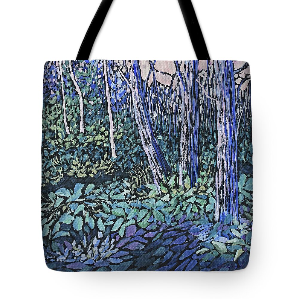 Forest Tote Bag featuring the painting Daybreak by Jo Smoley