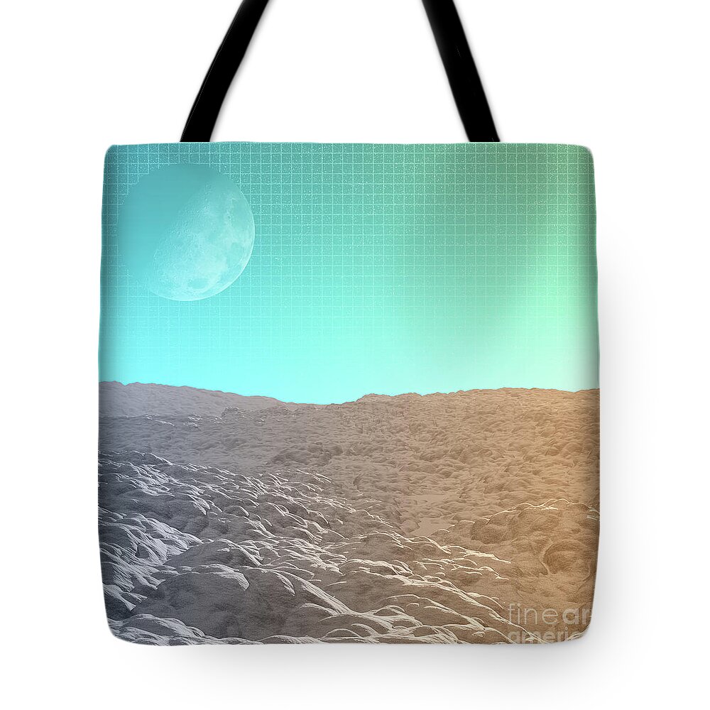 Moon Tote Bag featuring the digital art Daylight In The Desert by Phil Perkins
