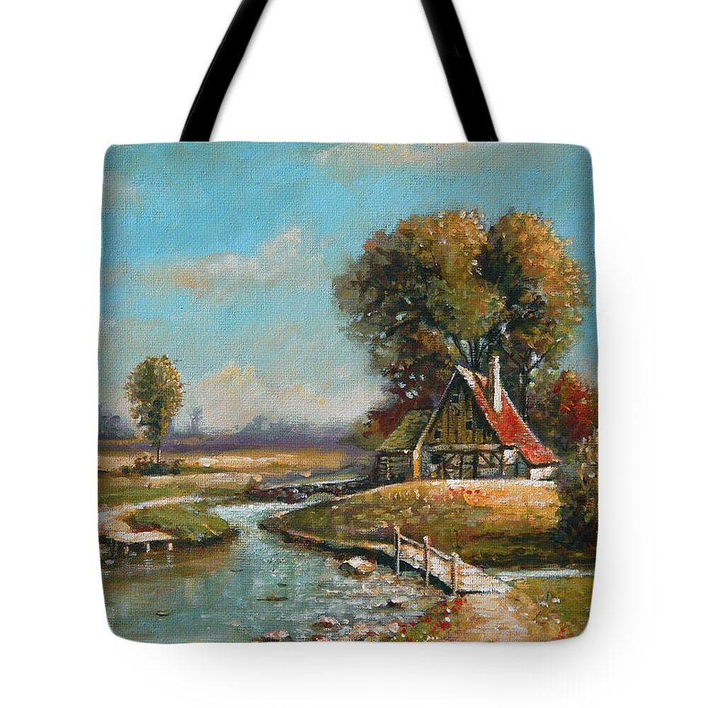 Dutch Tote Bag featuring the painting Days Gone By by Arie Van der Wijst