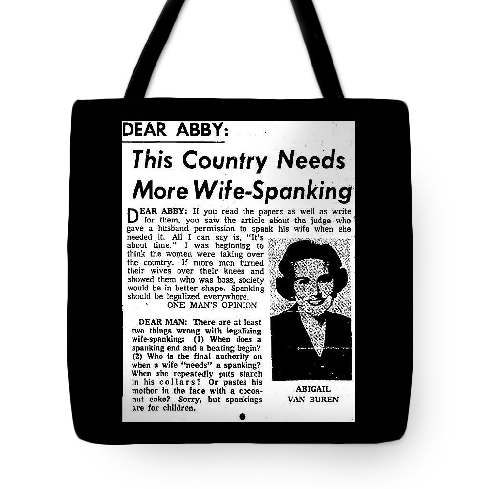 Americana Tote Bag featuring the digital art Dear Abby Country Needs More Wife Spanking by Kim Kent