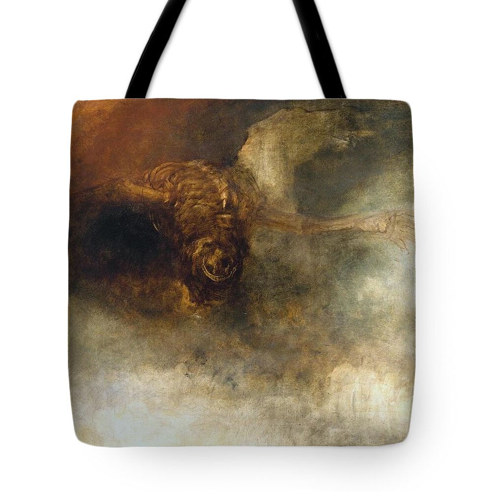 Joseph Mallord William Turner 1775�1851  Death On A Pale Horse Tote Bag featuring the painting Death on a Pale Horse by Joseph Mallord William
