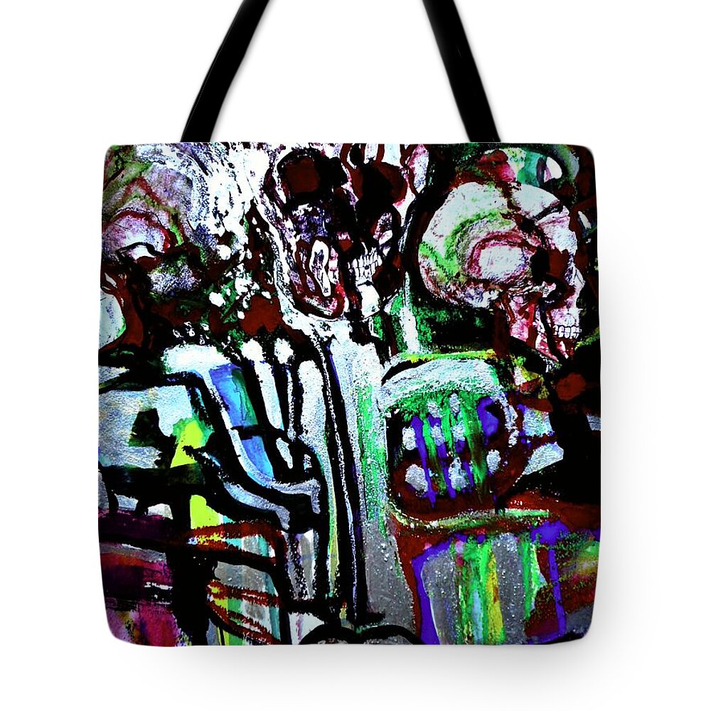 Death Study-3 Tote Bag featuring the painting Death Study-3 by Katerina Stamatelos