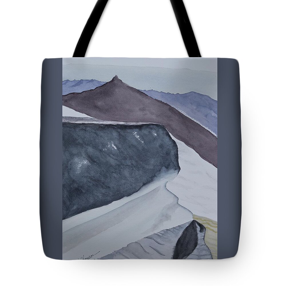 Death Valley Dunes At Sunrise Tote Bag featuring the painting Death Valley Dunes at Sunrise by Warren Thompson