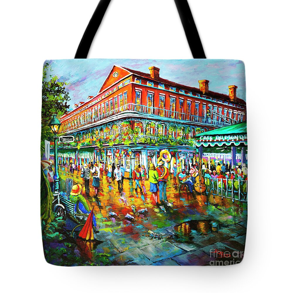 New Orleans Art Tote Bag featuring the painting Decatur Evening by Dianne Parks