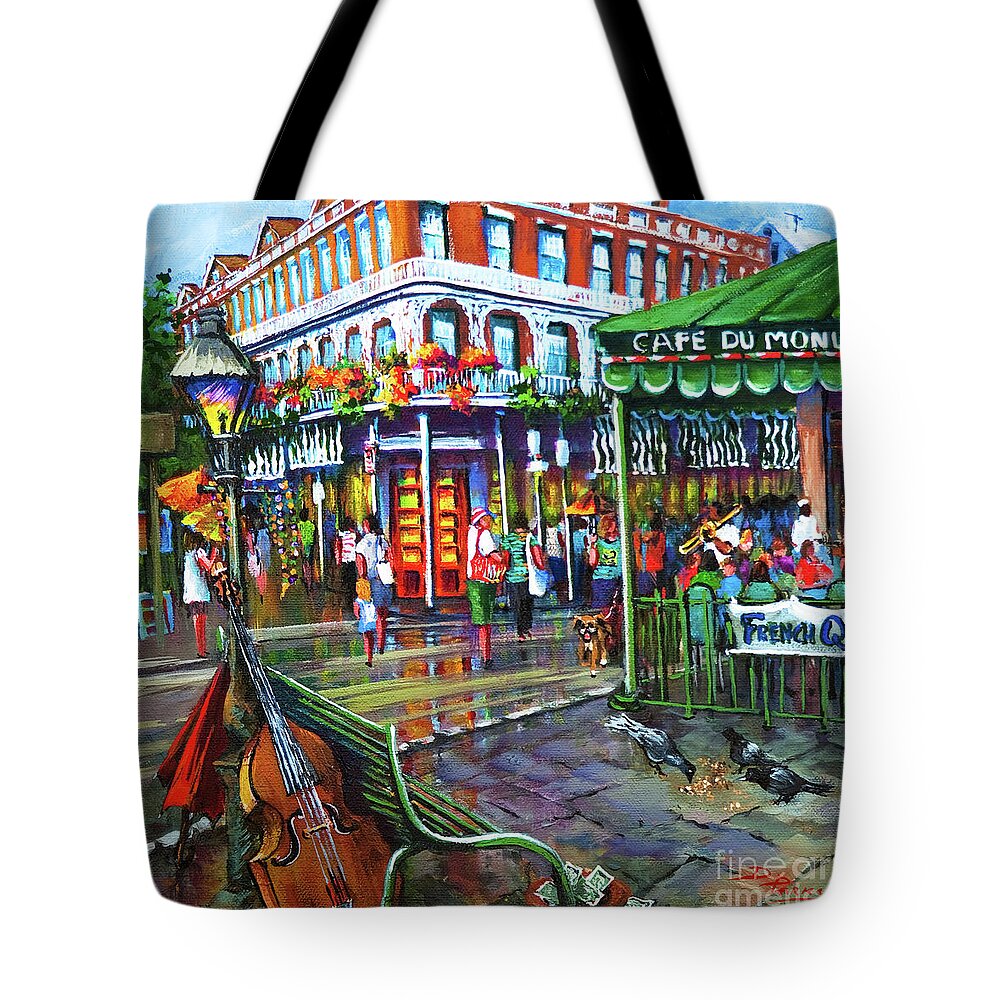 New Orleans Art Tote Bag featuring the painting Decatur Street by Dianne Parks