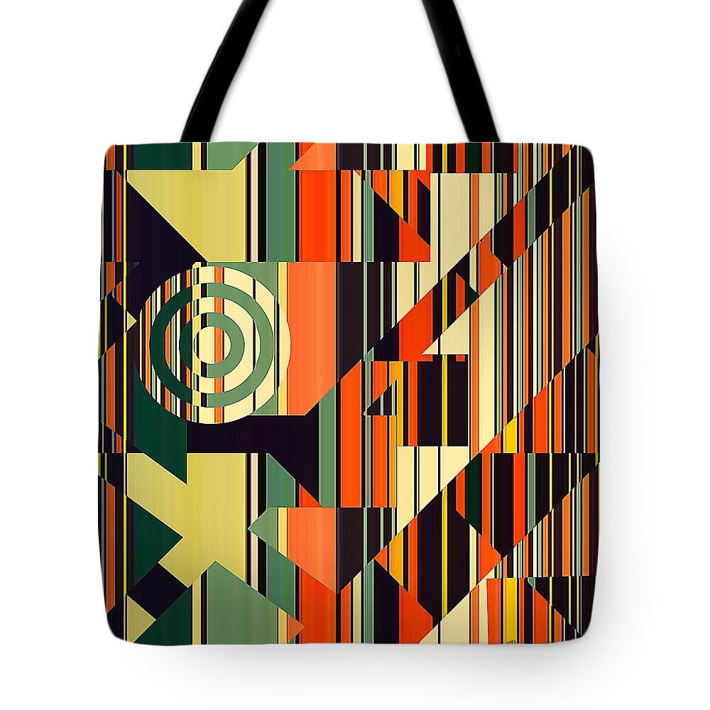 Deco Tote Bag featuring the digital art Deco Abstract 1 by Chuck Staley
