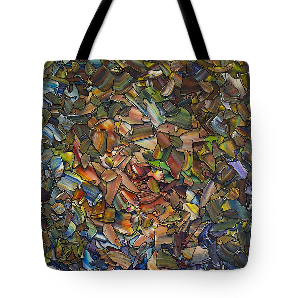 Woman Tote Bag featuring the painting Deconstructed Portrait of a Woman by James W Johnson