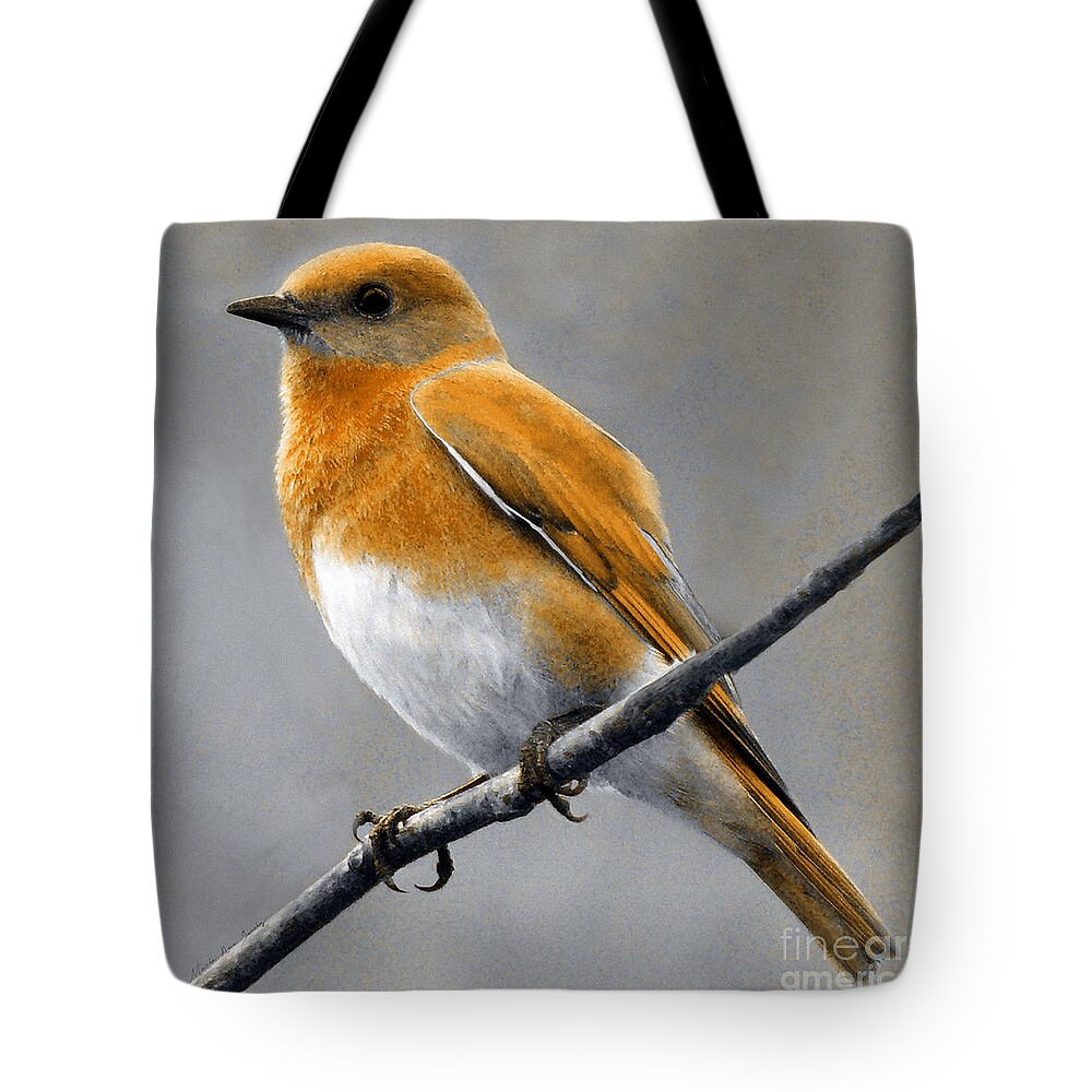 Bird Tote Bag featuring the mixed media Decorative Bird Mixed Media E11817 by Mas Art Studio