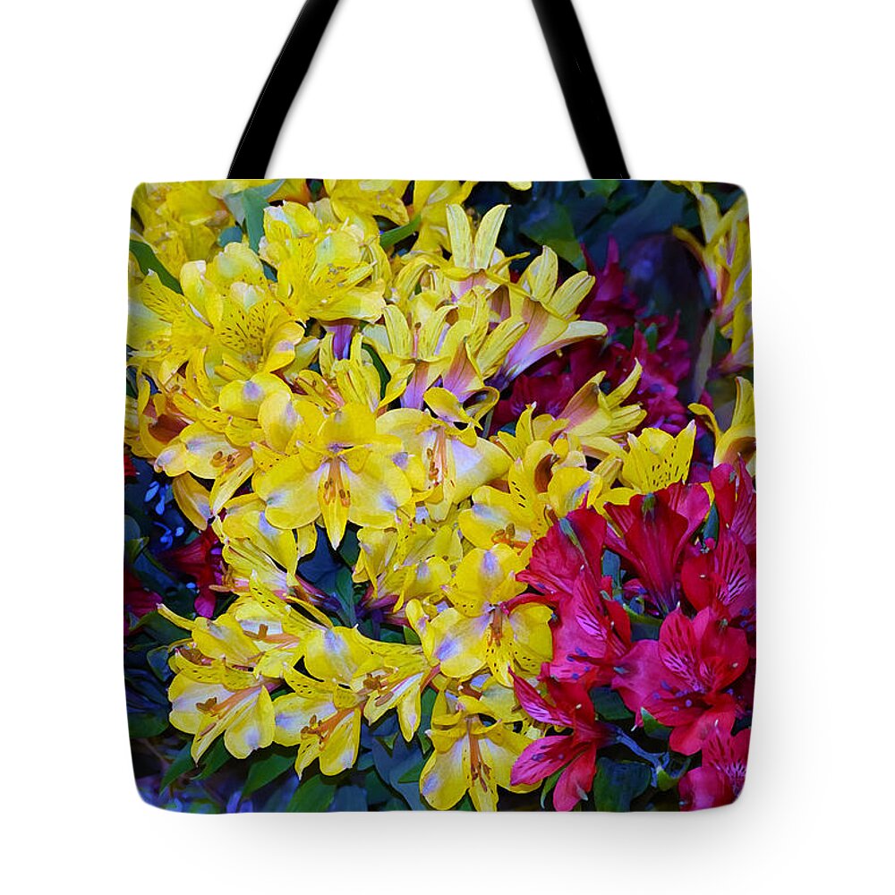 Masartstudio Tote Bag featuring the mixed media Decorative Mixed Media Floral A3117 by Mas Art Studio