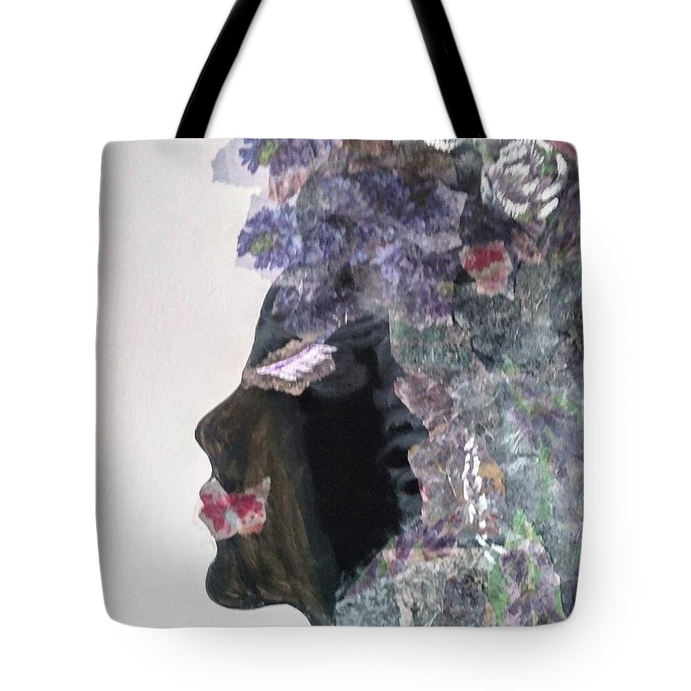 Decoupage Tote Bag featuring the painting Decoupage Lady 2 by Lynne McQueen